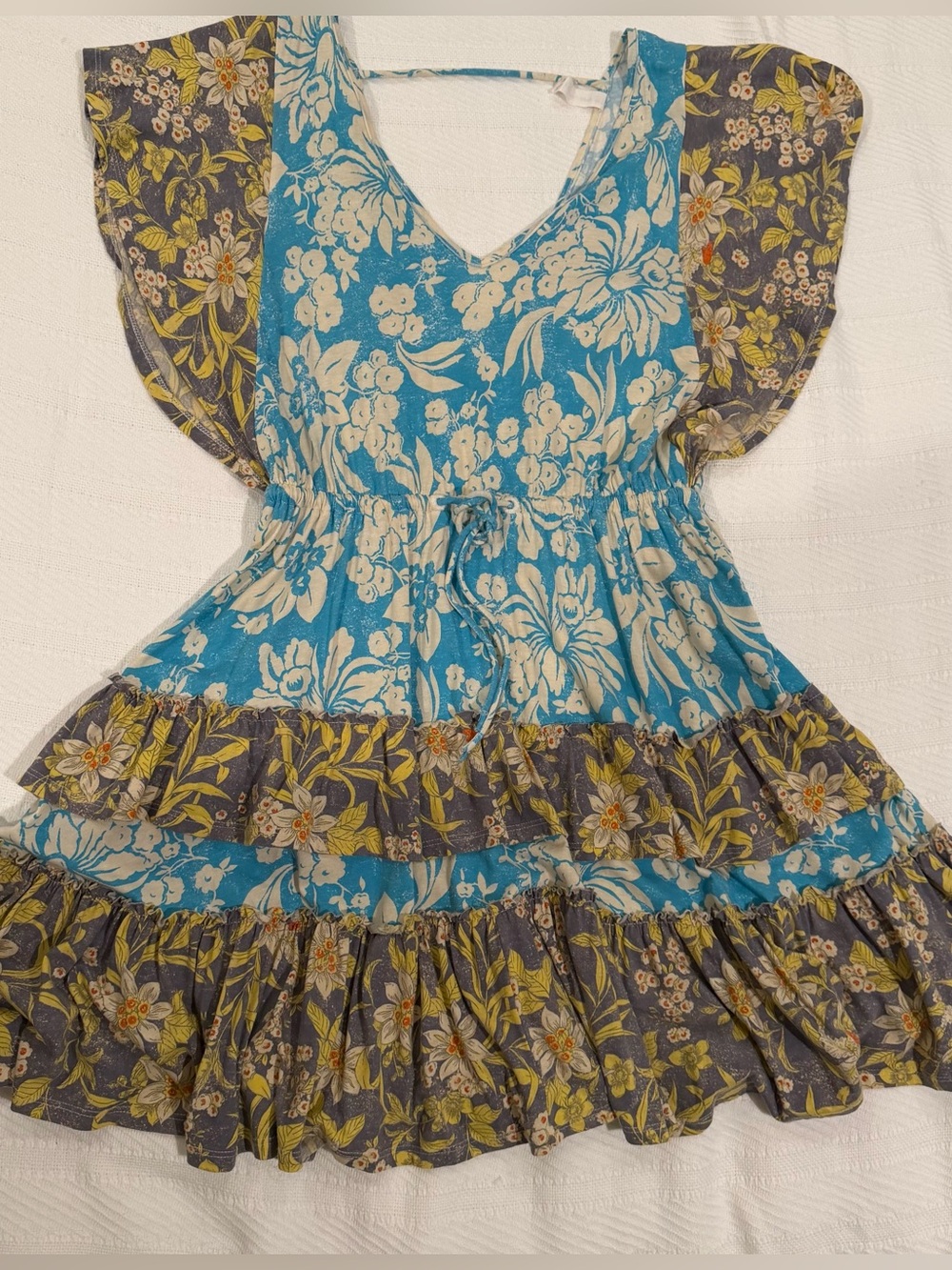 Daily Practice by Anthropologie Floral Tiered Ruffle Open Back Dress XS - Picture 5 of 5